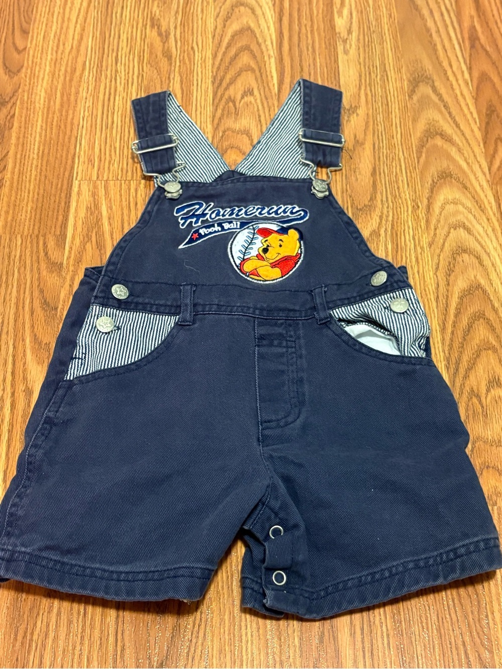 Winnie the Pooh Navy Short Overalls for Kids